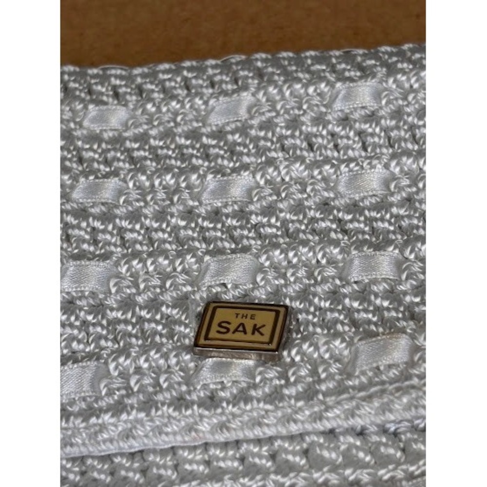 The‎ Sak White Crochet Ribbon Woven Small Crossbody Bag Flap Closure Boho - Picture 8 of 10